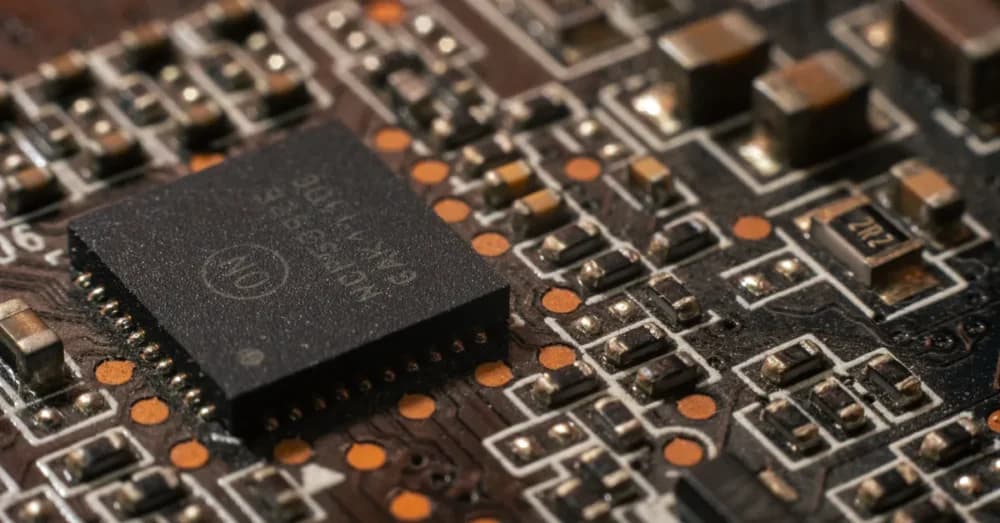 Chip da Samsung ao lado de uma tela exibindo o Claude Code, representando o uso da ferramenta no desenvolvimento e na verificação de semicondutores.