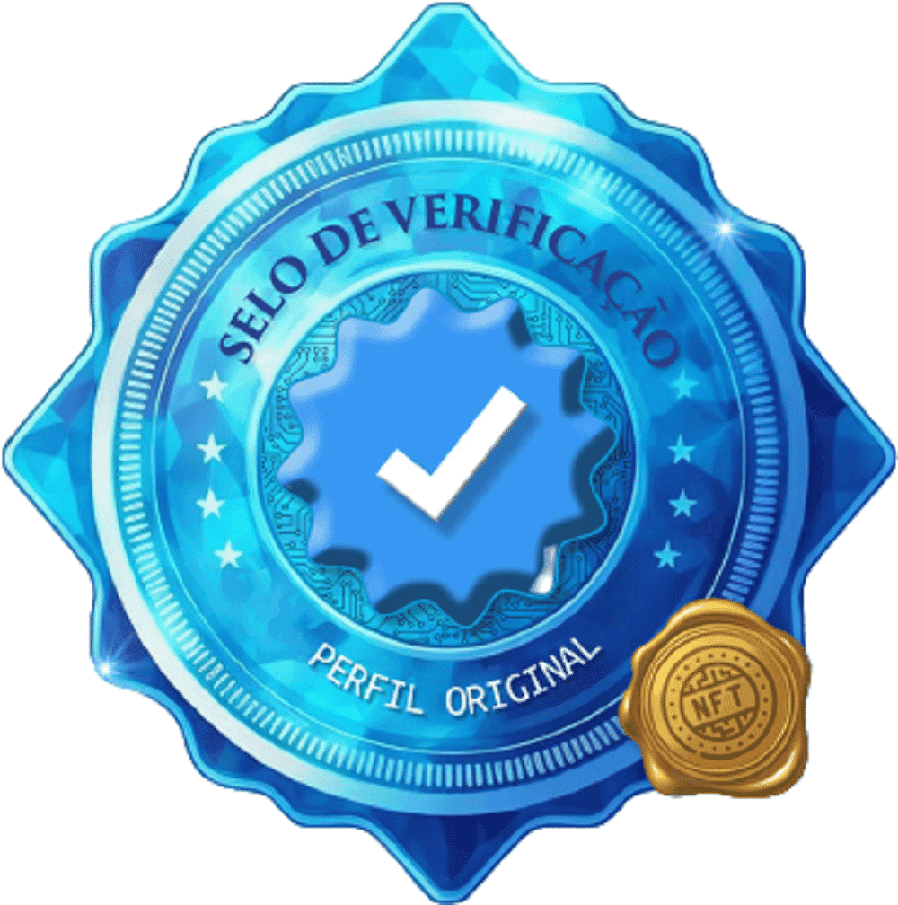 Perfil do Instagram exibido em um smartphone com selo azul de verificação ao lado do nome da conta